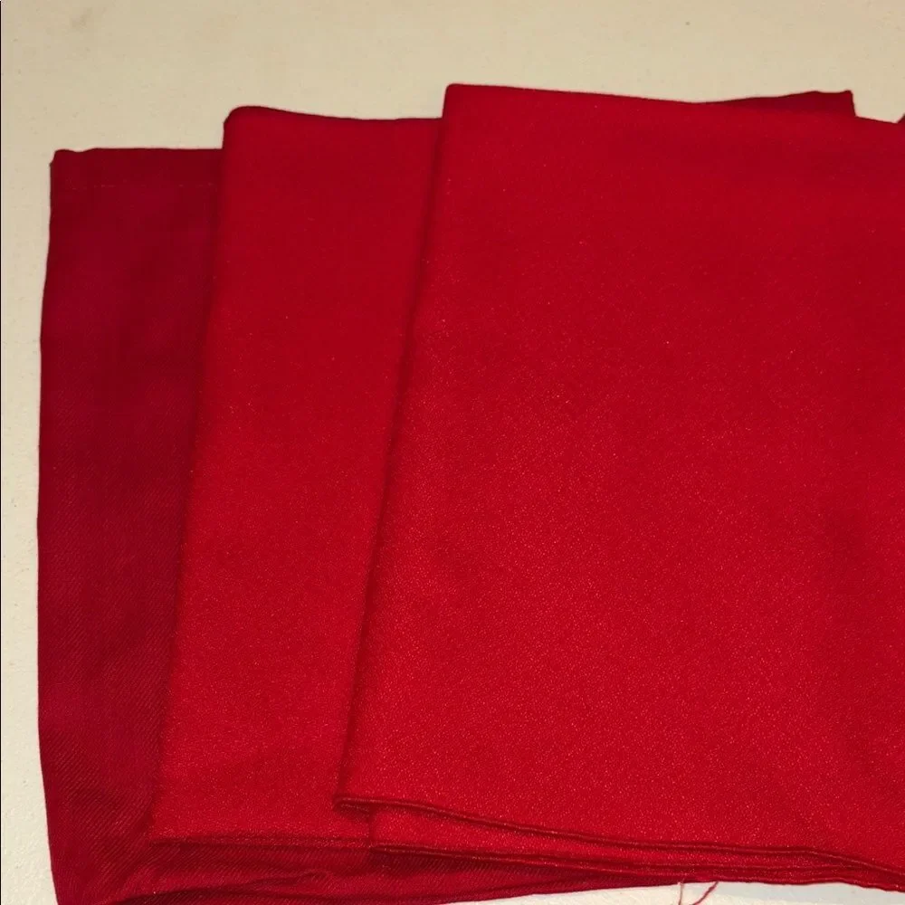 6 mismatched Vibrant Red cloth napkins